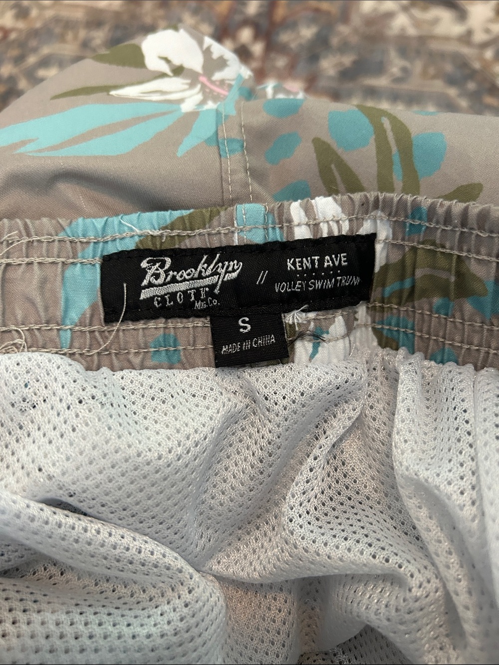 Brooklyn Cloth Kids Teal & Olive Floral Swim Shorts